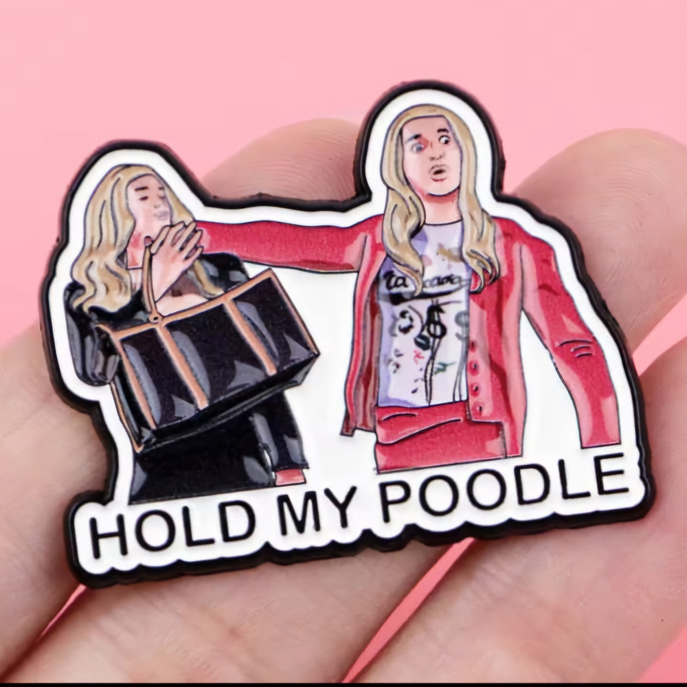 Hold My Poodle Enamel Pin